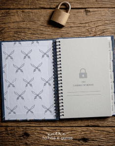 Caderno de Senhas Artesanal com Divisórias por Tema Caderno de Senhas Artesanal com Divisórias por Tema