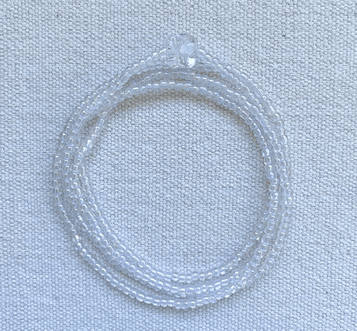 Guia de Iemanjá Transparente Fio de Contas Guia de Proteção Orixá Miçanga no Cordonê 65cm Cristal Guia de Iemanjá Transparente Fio de Contas Guia de Proteção Orixá Miçanga no Cordonê 65cm Cristal