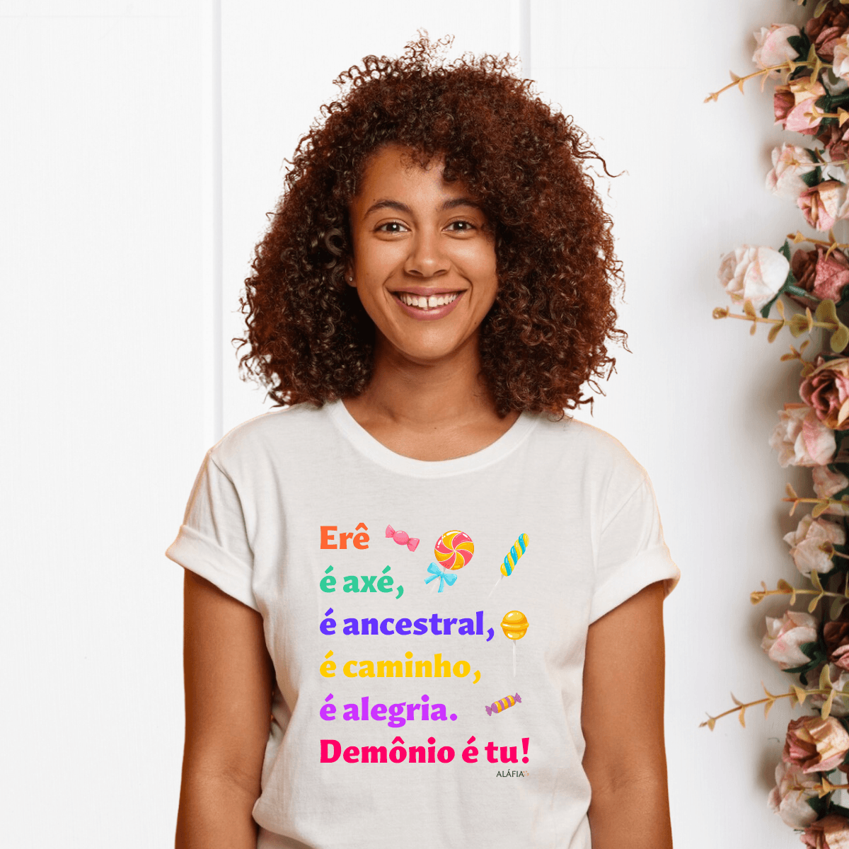 Camiseta - Umbanda - Aláfia- Erê É Axé, É Ancestral, É Caminho Camiseta - Umbanda - Aláfia- Erê É Axé, É Ancestral, É Caminho