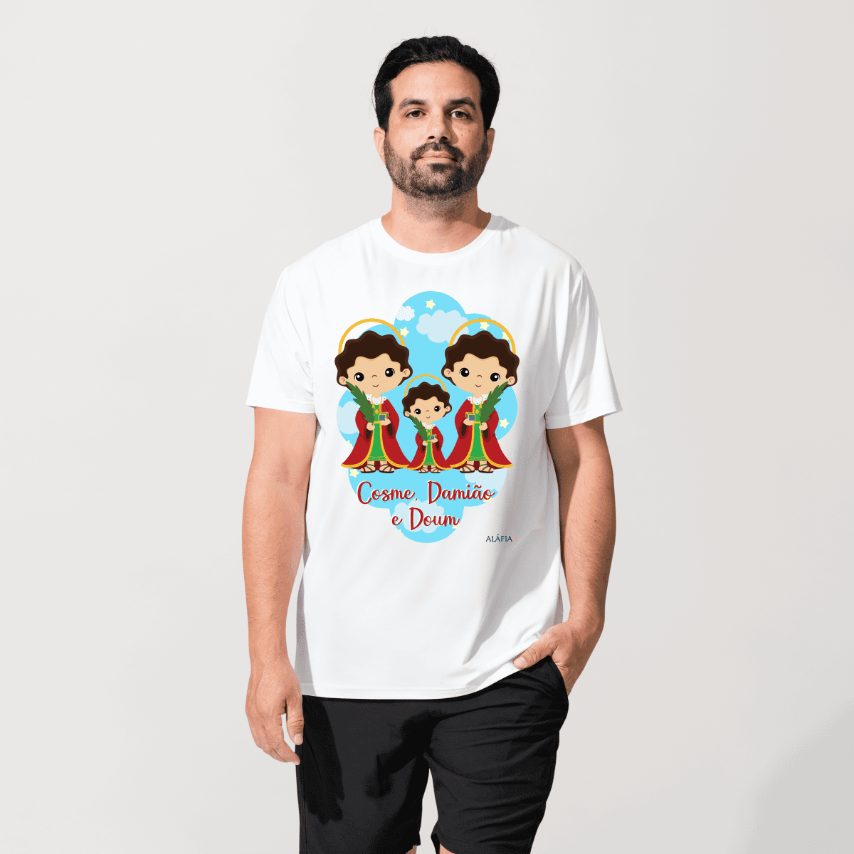 Camiseta - Umbanda - Aláfia - São Cosme, Damião e Doum Camiseta - Umbanda - Aláfia - São Cosme, Damião e Doum