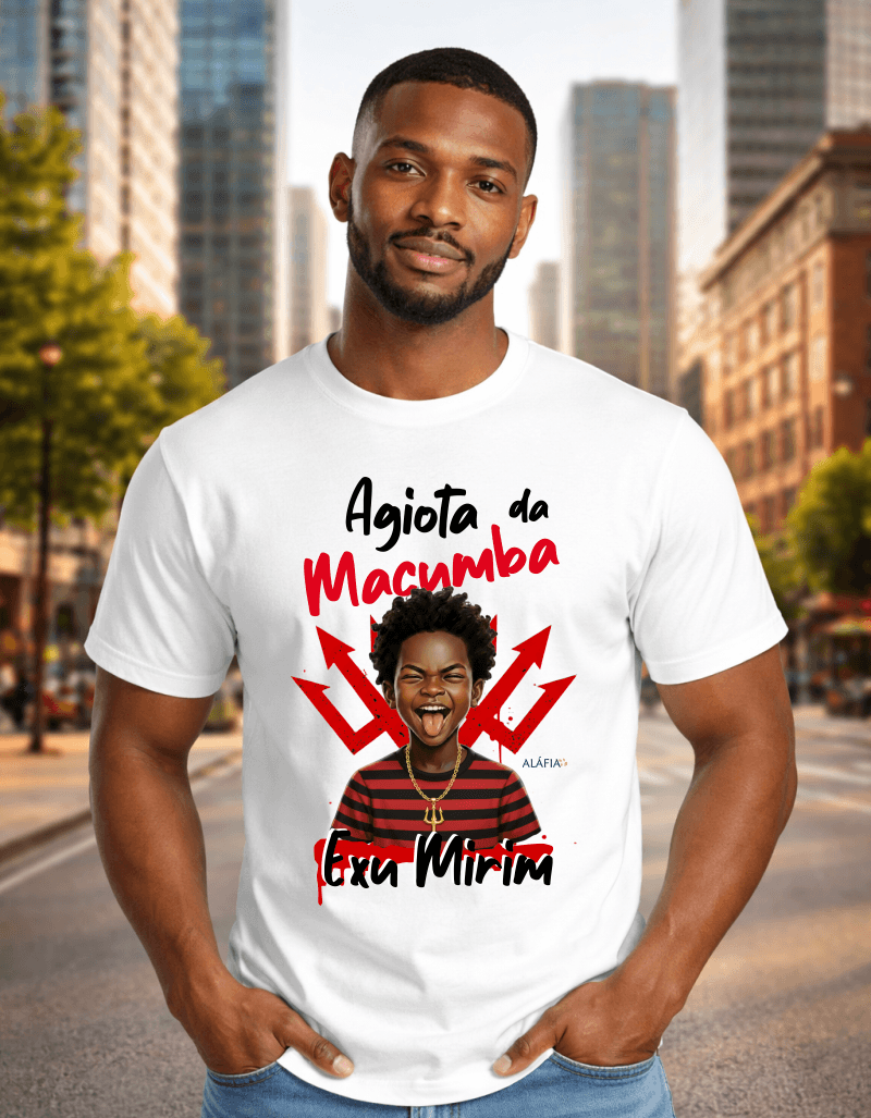 Camiseta - Umbanda - Aláfia - Agiota da Macumba - Exu Mirim Camiseta - Umbanda - Aláfia - Agiota da Macumba - Exu Mirim