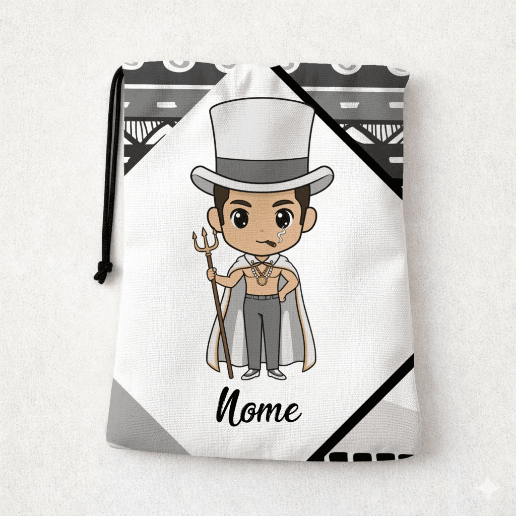 Saquinho Porta Guia Grande - Umbanda Cute - Saco 25x35 Cm - Exu Saquinho Porta Guia Grande - Umbanda Cute - Saco 25x35 Cm - Exu