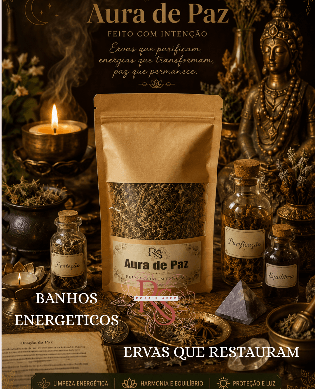 BANHO DE ERVAS ENERGETICO - AURA DE PAZ - 40 GR BANHO DE ERVAS ENERGETICO - AURA DE PAZ - 40 GR