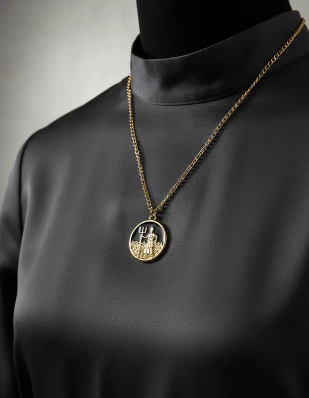 Colar Exú Pingente Medalha Orixá banho dourado verniz italiano Colar Exú Pingente Medalha Orixá banho dourado verniz italiano