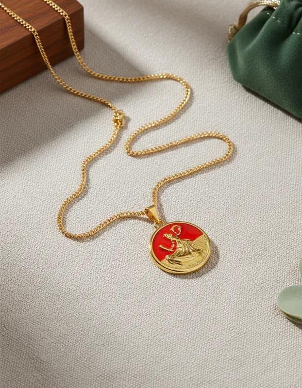 Colar Iansã Pingente Medalha Orixá dourado Colar Iansã Pingente Medalha Orixá dourado