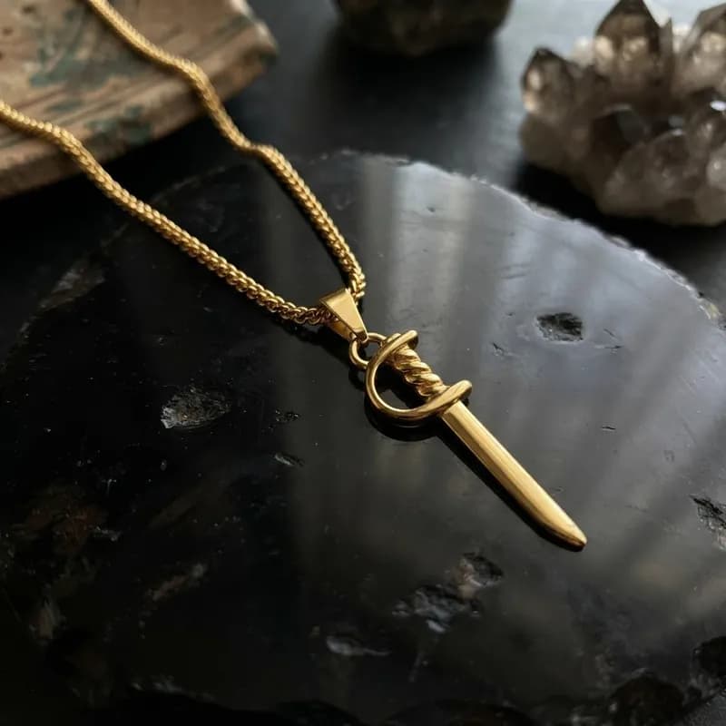 Colar Corrente Simbolo Ogum Orixa dourado Colar Corrente Simbolo Ogum Orixa dourado