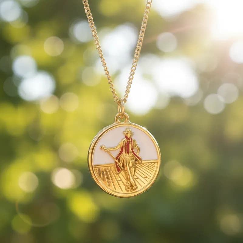 Colar Zé Pilintra Medalha Orixá banho dourado- fundo branco Colar Zé Pilintra Medalha Orixá banho dourado- fundo branco