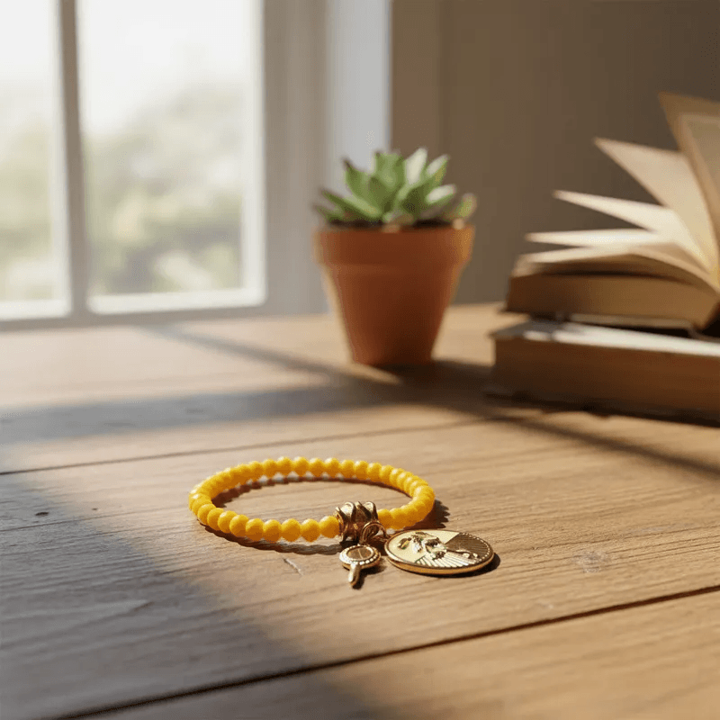 Pulseira Cristais Pingente Orixá Oxum dourada Pulseira Cristais Pingente Orixá Oxum dourada