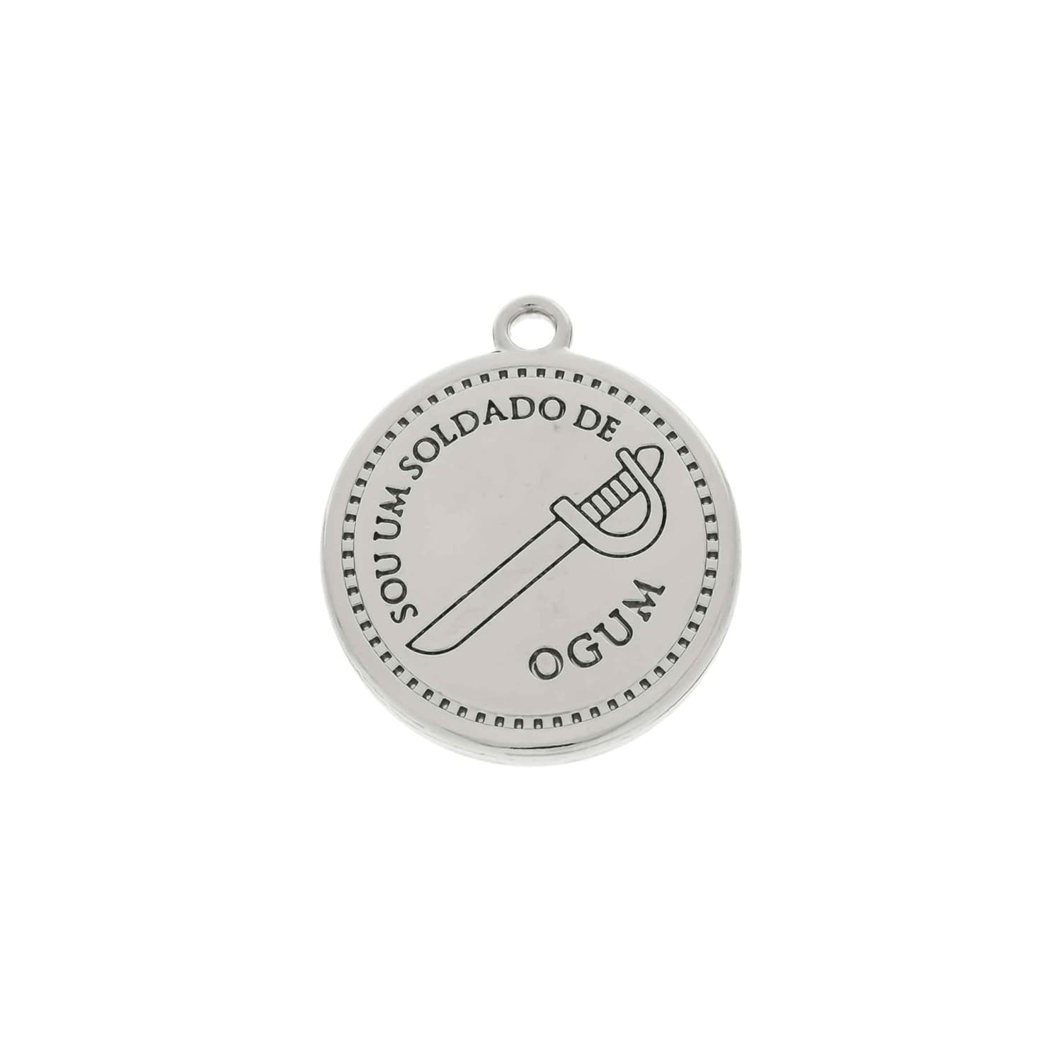 Pulseira Cristais Pingente Orixá Ogum prateado Pulseira Cristais Pingente Orixá Ogum prateado