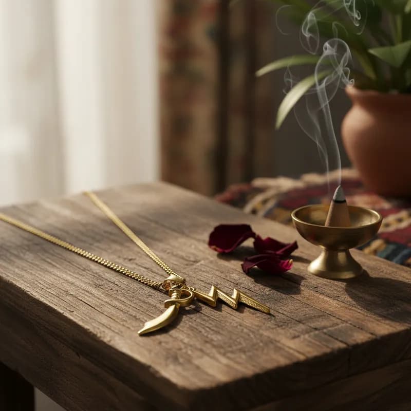 Colar Corrente Simbolo Orixa Iansã Oyá dourado Colar Corrente Simbolo Orixa Iansã Oyá dourado