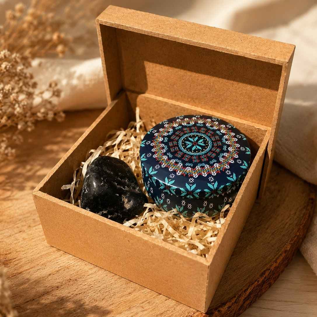 Cristais - Kit Turmalina Negra com vela aromatica Cristais - Kit Turmalina Negra com vela aromatica