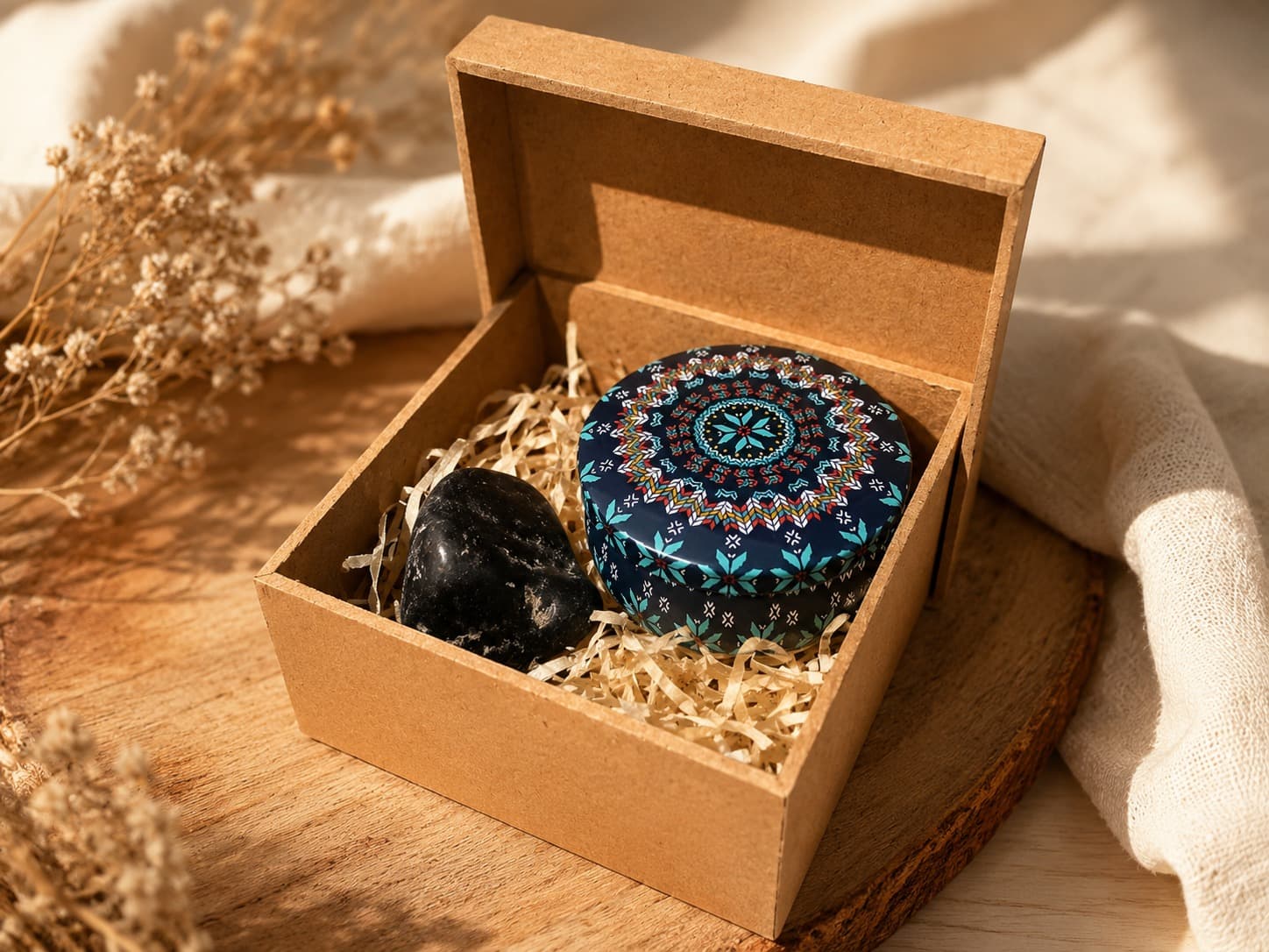 Cristais - Kit Turmalina Negra com vela aromatica Cristais - Kit Turmalina Negra com vela aromatica