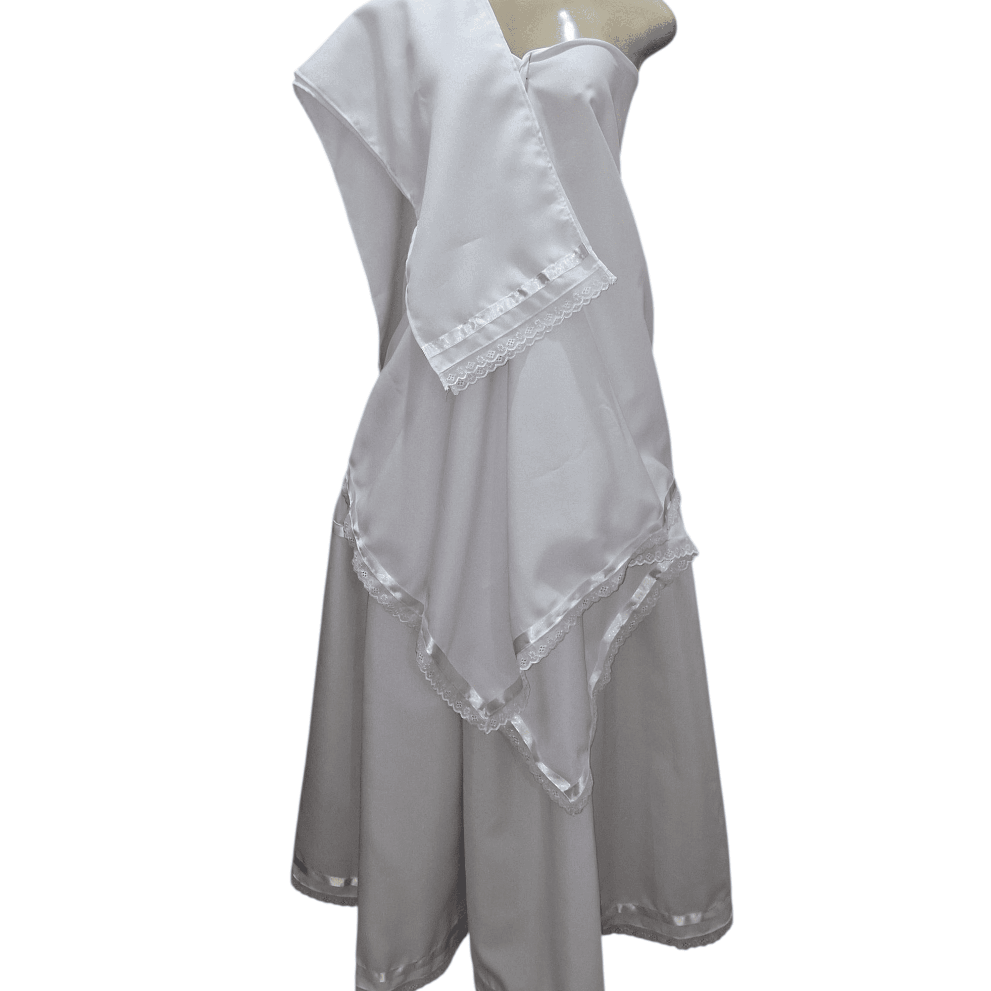 Conjunto baiana arrumadinha com 3 peças, saia, ojá, pano da costa/ branco umbanda candomblé afro religiosa Conjunto baiana arrumadinha com 3 peças, saia, ojá, pano da costa/ branco umbanda candomblé afro religiosa